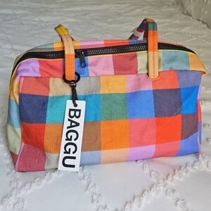 BAGGU Madras Bowler Bag